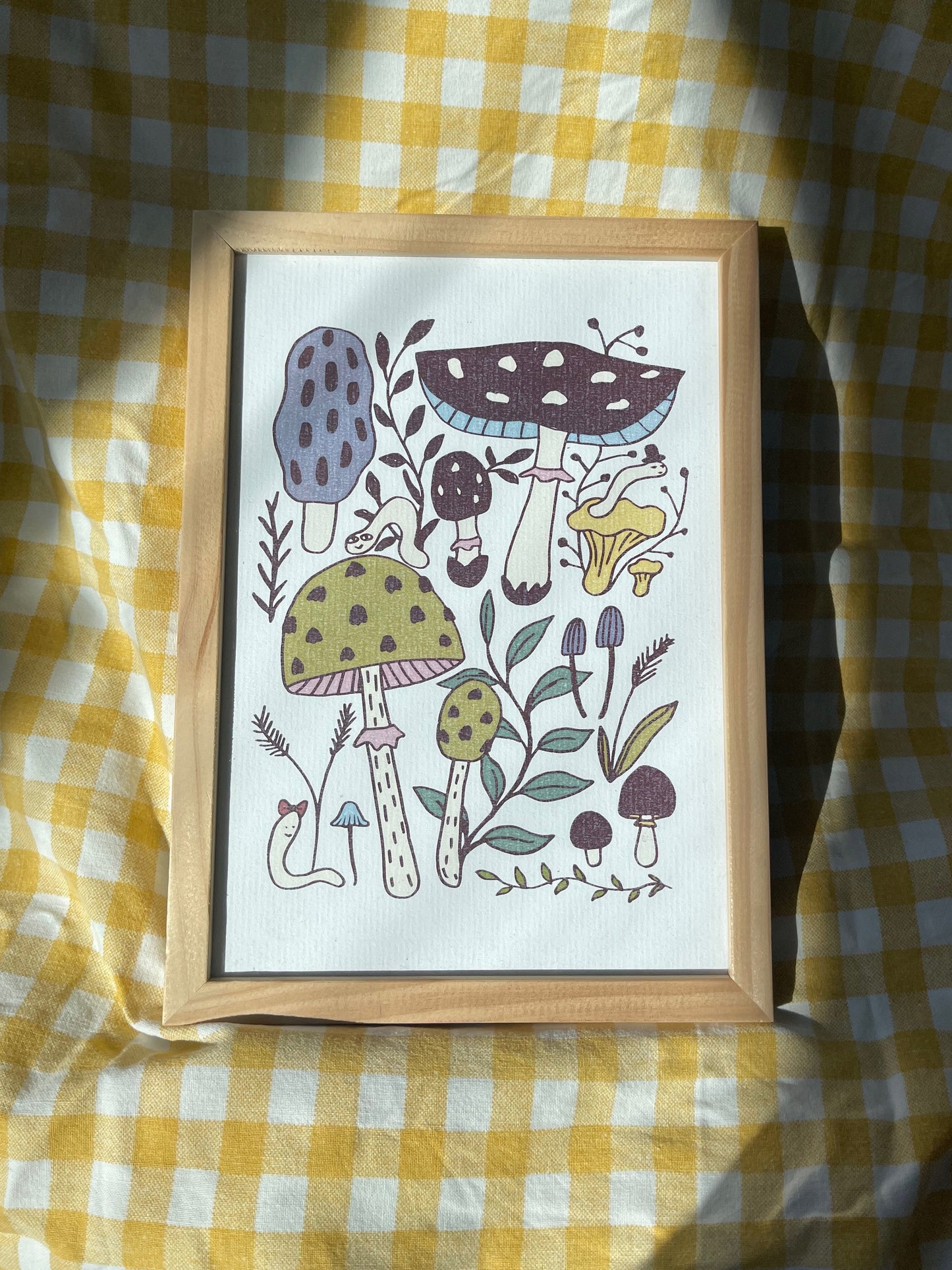 A5 mini print Mushroom and friends