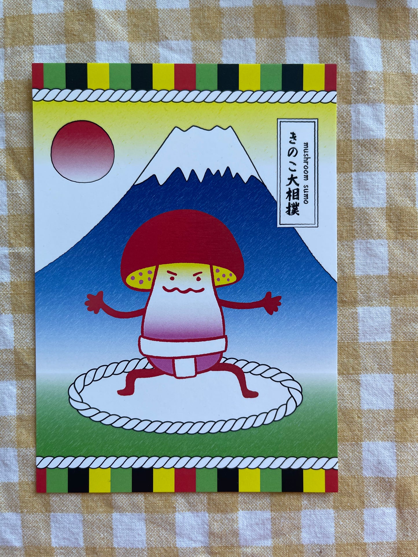 A6 Postcard Mushroom Sumo