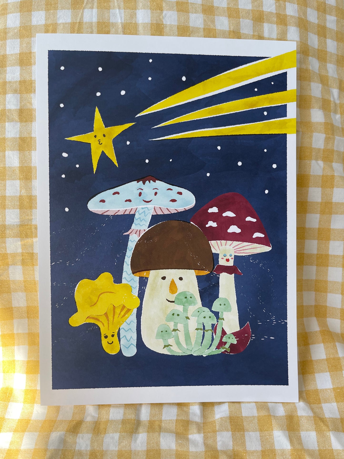 A4 Poster Mushrooms under the stars