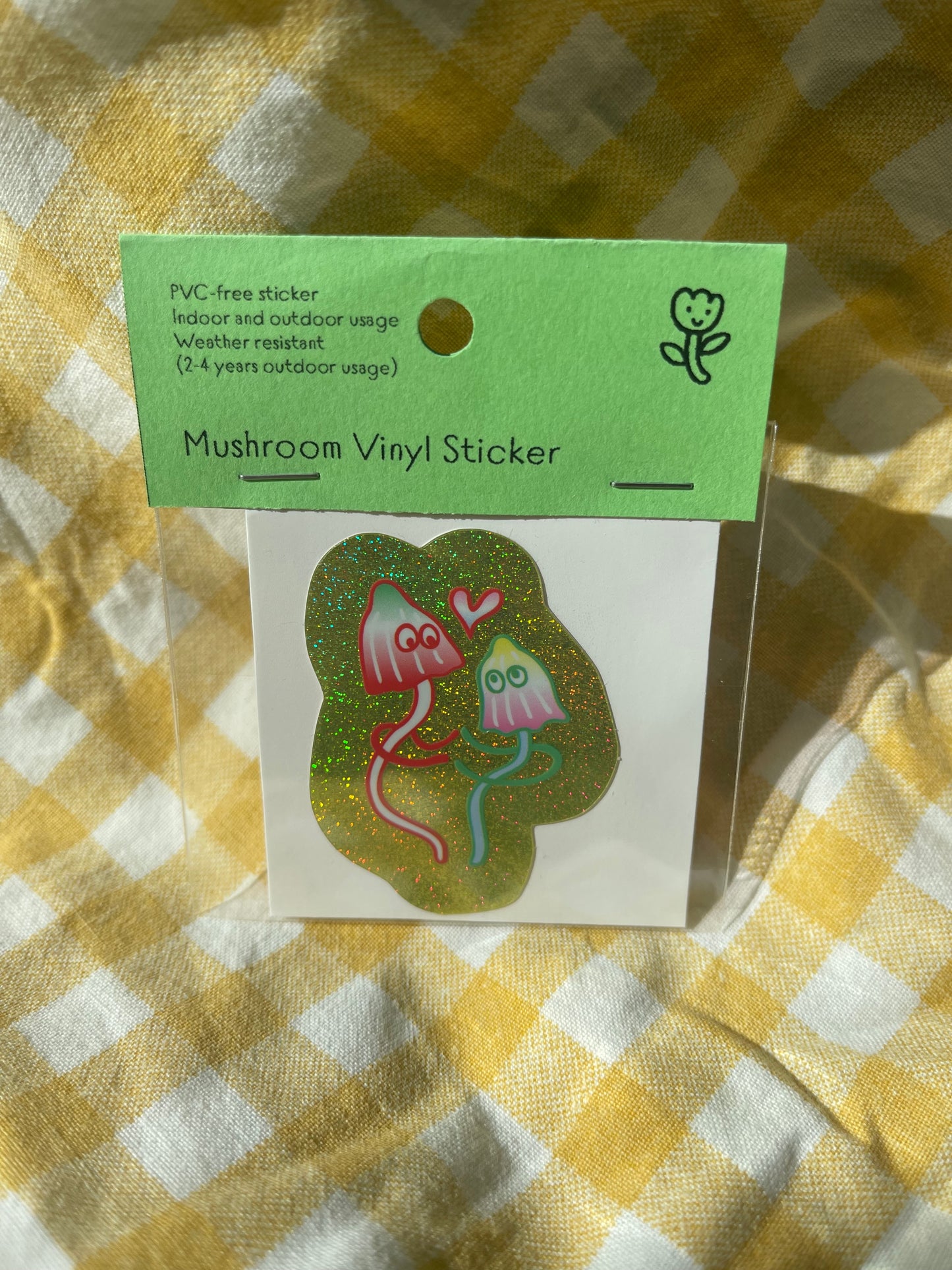Mushroom Sticker Sparkly love
